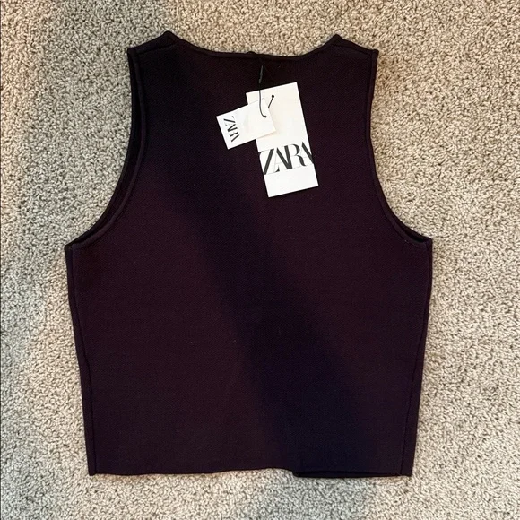 Zara burgundy vest Small - Picture 3 of 3
